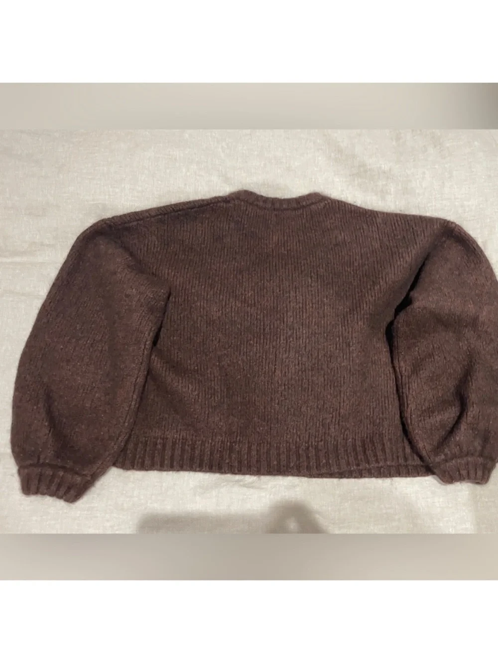 Naadam Merino Wool / Cashmere balloon sleeve sweater in chocolate brown size S